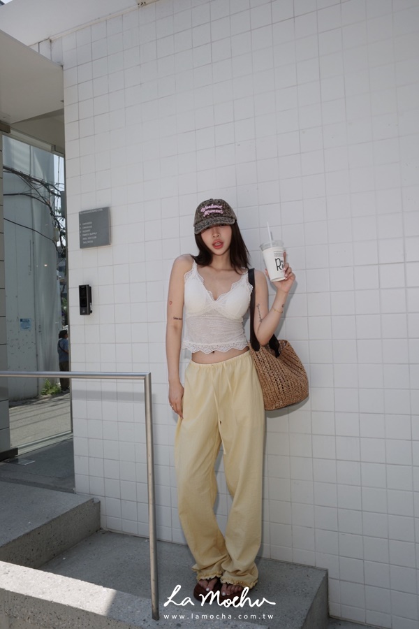 荷葉滾邊抽繩棉麻褲(闆娘.花花清單)
